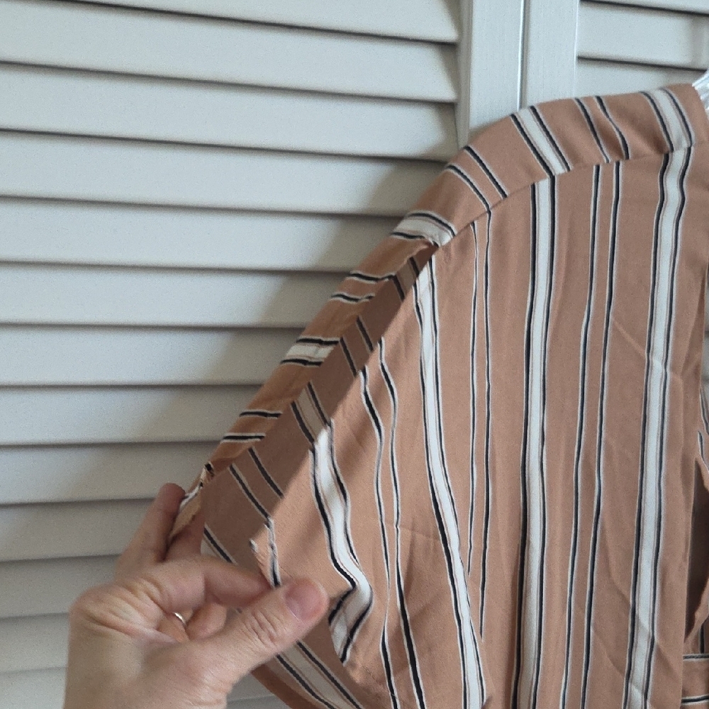 Striped Tan Dress - Picture 7 of 11